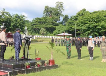 Gabungan TNI-Polri dan Instansi Terkait Apel Gelar Pasukan Pengamanan Nataru, Wabup dan Kapolres MBD Ingatkan Ini Ke Masyarakat