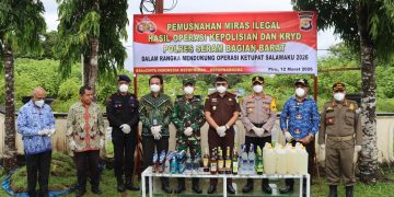 Ribuan Liter Miras Dimusnahkan, Hasil Sitaan Polres SBB