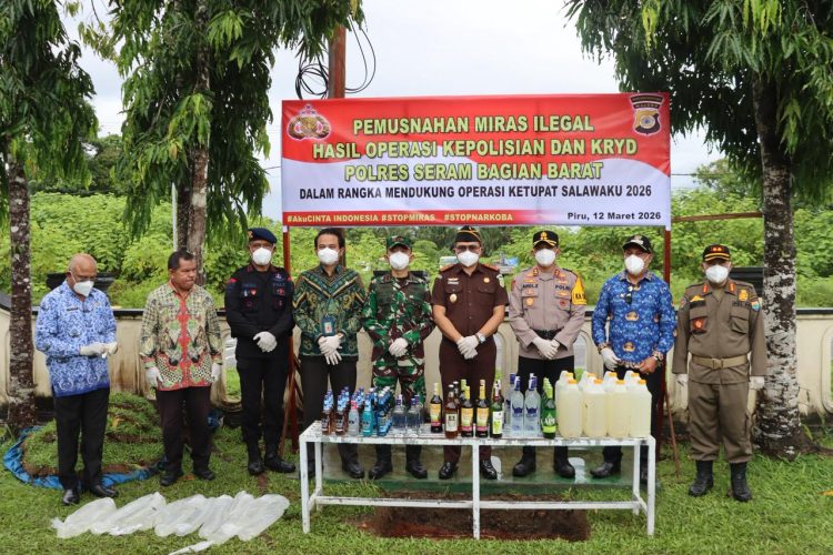Ribuan Liter Miras Dimusnahkan, Hasil Sitaan Polres SBB